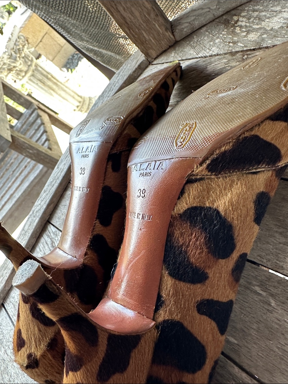 Azzedine Alaia Leopard-Pony hair Pointed-Toe Heels - Brown & Black 39 - Picture 8 of 15